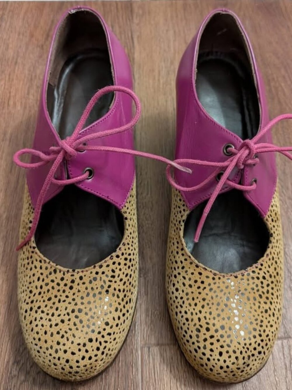 ArteFyl Flamenco Shoes Beige/Purple Leather/Suede 36
